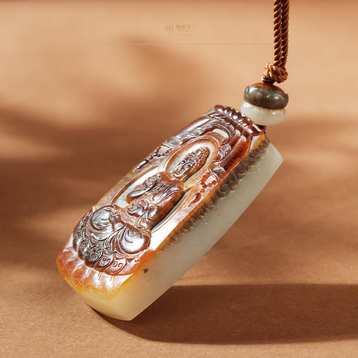 新疆国玉盟世玉和田玉挂件 万德旭老师作品 大日如来 商品图3