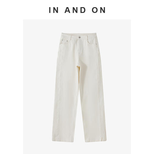 54486 IN AND ON 自由定理 脚口开衩直筒显瘦弹力牛仔裤 商品图6