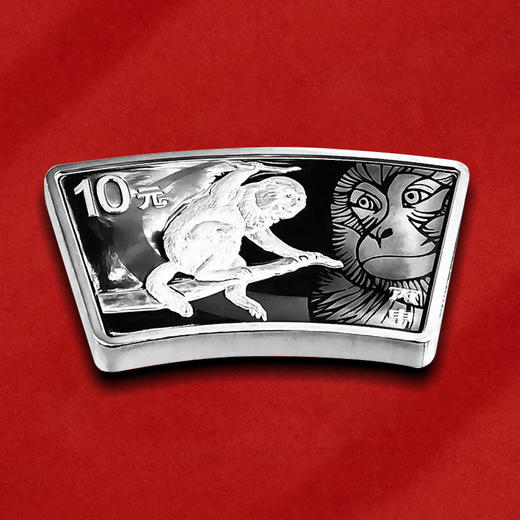 2016年猴年扇形银币 1盎司  双关门币 封装评级带证书 商品图3