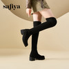 Safiya/索菲娅秋冬显瘦圆头百搭弹力高跟不掉筒过膝长靴 SF44117097 /SF44119097 商品缩略图2