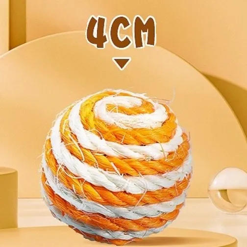 猫咪自嗨玩具啃咬球剑麻球猫玩具磨牙耐咬抓颜色随机1个 商品图4