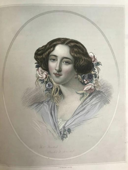 1852年 科克兰德夫人《家居丽人之书》 12幅彩色肖像插图 全真皮精装大16开 商品图10