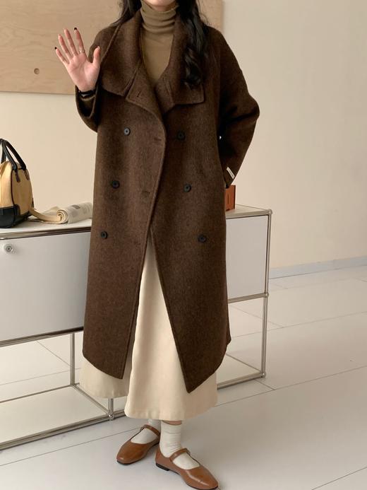 【YW】无忧购韩版复古温柔小个子百搭围脖立领双面绵羊毛大衣9808（截单后7天发货)25年清仓捡漏 商品图2