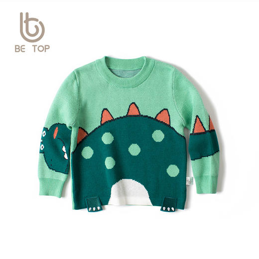 【专柜品质】be top童装儿童秋冬季韩版新款宝宝保暖恐龙毛衣男童圆领针织上衣 商品图11