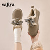 Safiya/索菲娅2024秋冬复古百搭保暖圆头系带休闲丑萌勃肯毛毛鞋SF4411A407 商品缩略图6