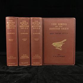 1932-1936年 不列颠群岛鸟类与鸟卵图鉴（3卷） 数百幅彩色插图 漆布精装64开