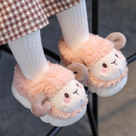 【脚穿萌拖，棉鞋秒变小可爱】给足呵护肆意玩耍冬季儿童棉拖鞋，毛绒面料保暖加绒抗寒，包跟防滑有婴儿1-3岁2居家小孩棉拖QQ