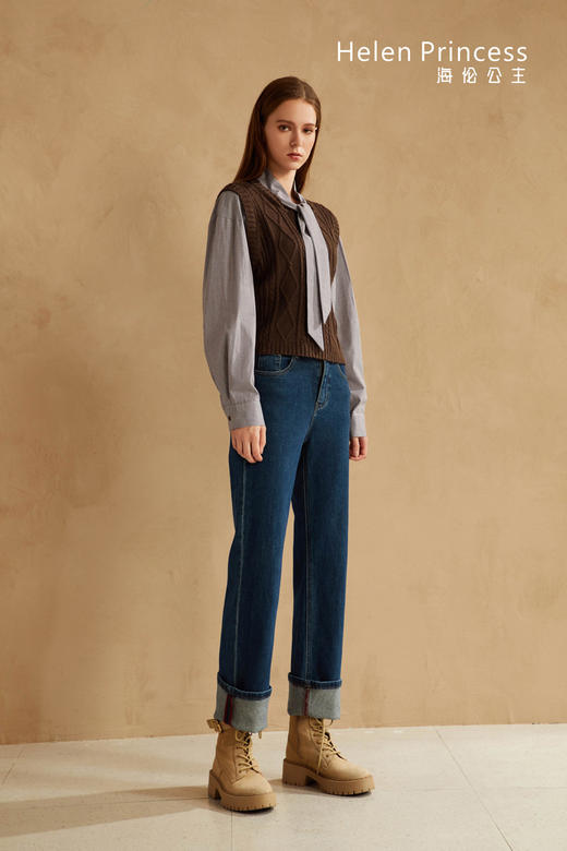 假两件马甲针织衬衫 商品图3