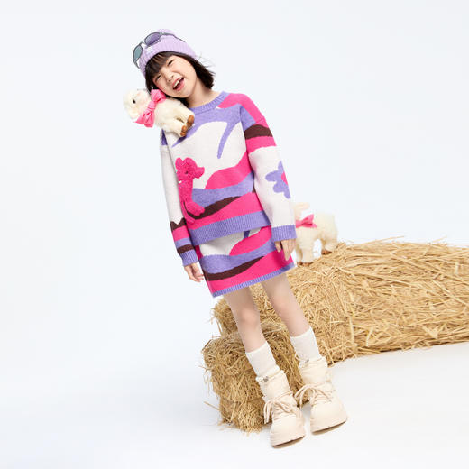 女童北极绒毛衣冬季新款安奈儿童装实体店同款AG444624 商品图3