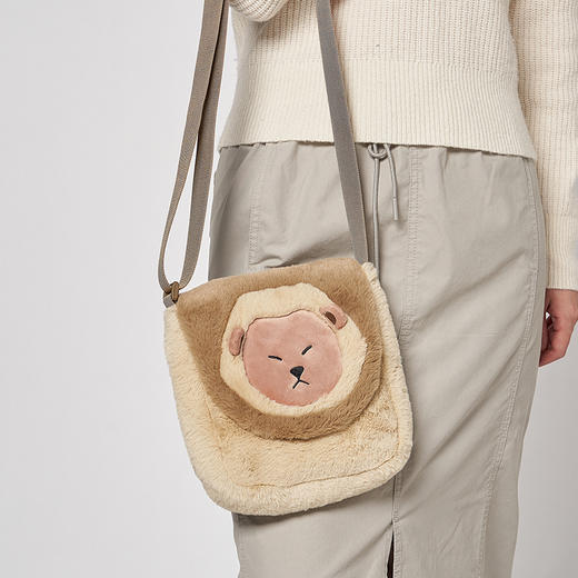 大英博物馆X苏州博物馆亚述系列萌狮毛绒手机包斜挎包 商品图2
