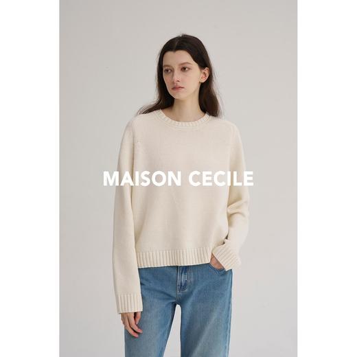 MAISON CECILE四色/全羊绒温暖圆领宽松针织毛衣 商品图2