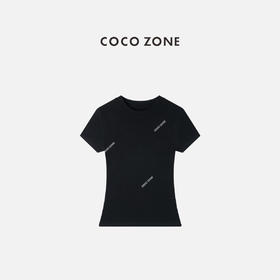 COCO ZONE 简约通勤风短袖T恤时尚圆领女上衣CC1D2382