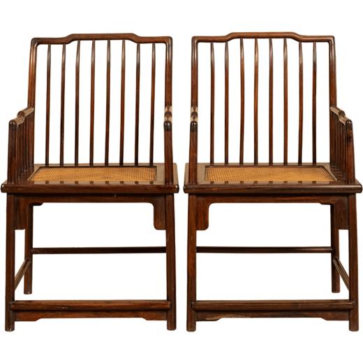 清 红木直棂梳背椅（一对） 商品图5