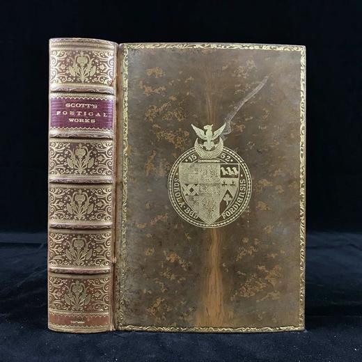 1904年 司各特诗集 1幅肖像插图 全真皮精装32开 商品图0