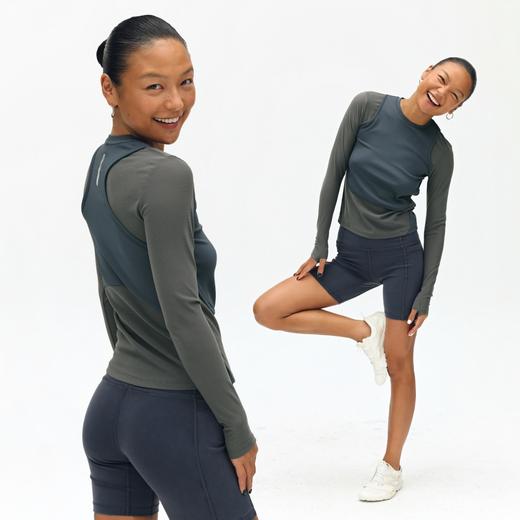 oneup假两件弹力长袖T恤 商品图1