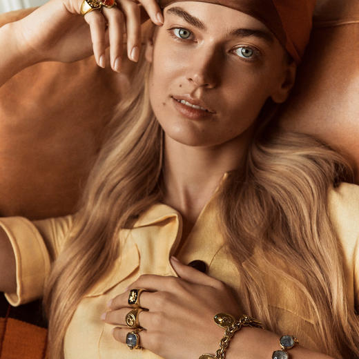 北京仓｜Goossens Paris-Cabochons Square-戒指（丹宁蓝色）［法国设计师］ 商品图5