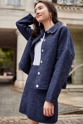 DUIBAI对白 双面呢羊毛大衣套装 10394