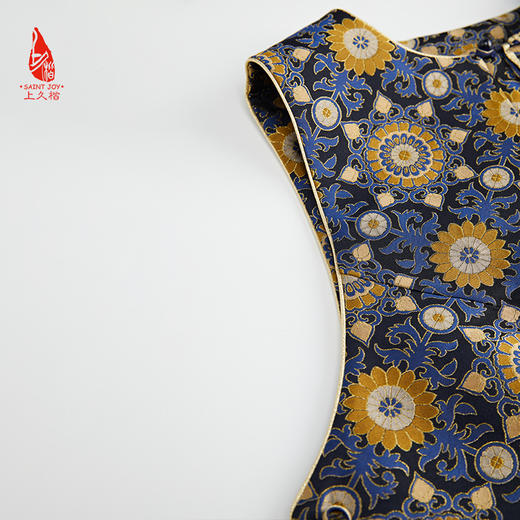 SAINTJOY/上久楷 女式宋锦马甲 中式上衣 中国风 复古 大小团花纹花卉锦 CY1044207009 商品图9