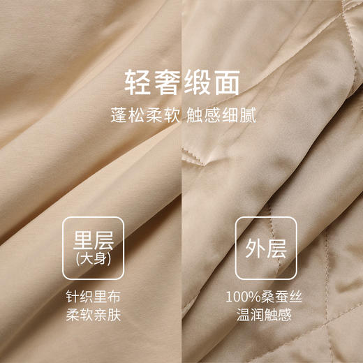 桑蚕丝丝绵睡袍男秋冬保暖宽松真丝刺绣轻奢缎面居家睡衣金三塔  YSMED103 商品图3