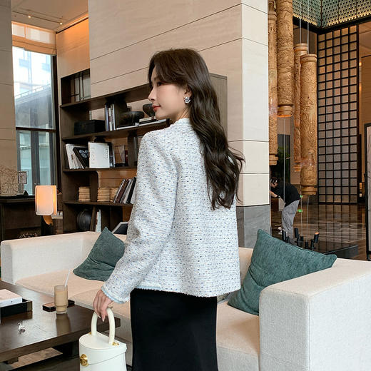 奢姿大码女装2024秋季胖妹妹减龄花边粗花呢小香风时尚穿搭套装9943360262 商品图3