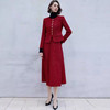 IWY /秋冬新款通勤套装圆领小香风职业两件套高级感红色跨年战袍C2045-R+S2098 商品缩略图2