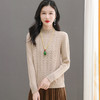CC-103-66151麻花半高领针织打底衫女士长袖新款秋冬妈妈上衣内搭短款厚款毛衣 商品缩略图3