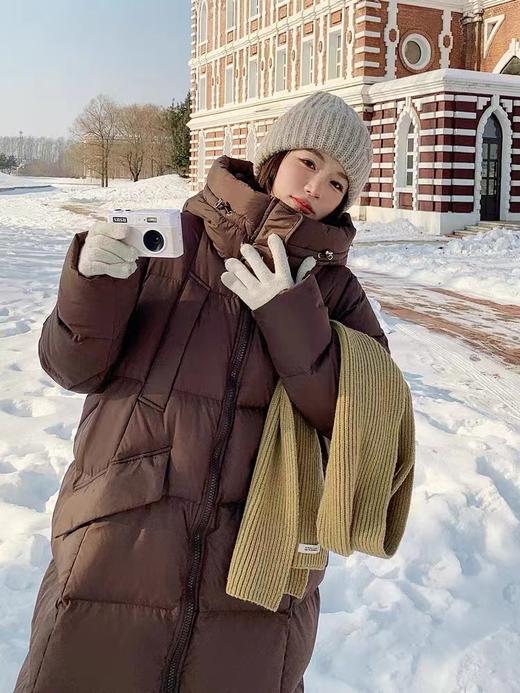 【YW】无忧购韩系秋冬美拉德50%白鸭绒翻盖大被子长款连帽羽绒服外套24101# 商品图5