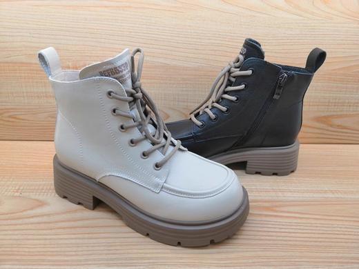 豪行正品女短靴22401793牛皮低跟时尚瘦瘦马丁靴 商品图4