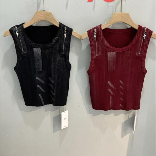 NS圆领双肩拉链刷漆无袖毛织背心40806 秋季 007043130016 商品图0