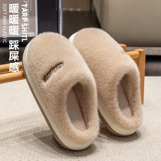 【毛茸茸，暖乎乎~】新款秋冬新款毛绒棉拖鞋 女室内家居厚底防滑保暖月子棉鞋 室内保暖居家外穿棉拖鞋-QQ 商品图11