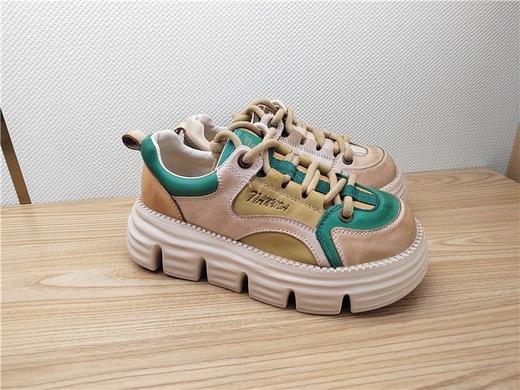 豪行秋冬新款22316128真皮运动休闲低跟女鞋单鞋皮鞋 商品图0