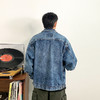徐太浪秋季水洗蓝色纯棉牛仔外套男时尚潮牌工装宽松休闲翻领夹克 商品缩略图3