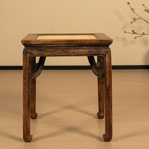 清 黄花梨束腰马蹄腿霸王枨方凳 商品图0