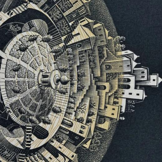 埃舍尔《四面体木刻》（带框装裱画） 商品图7