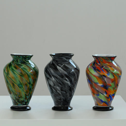 新中式复古琉璃花瓶餐桌高级感艺术软装居家轻奢渐变水培装饰花瓶 商品图0