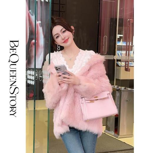 余潇潇【冬日童话】重工高级感托斯卡纳羊皮毛一体立领皮草外套 商品图2