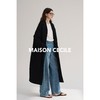 MAISON CECILE米色/黑色重磅羊毛宽松保暖西装领大衣 商品缩略图1