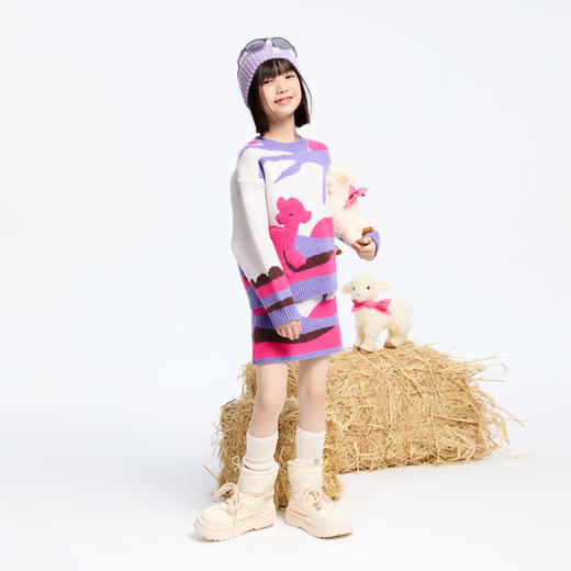 女童北极绒毛衣半裙冬季新款安奈儿童装实体店同款AG443815 商品图3