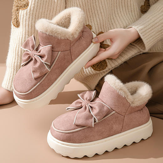 【暖呼呼❗️厚底踩屎感棉鞋】2025新款冬季加绒防水保暖包跟鞋，防撞鞋头优秀软糯面料耐磨鞋底，外穿包跟加绒室内保暖厚底棉鞋男QQ 商品图1