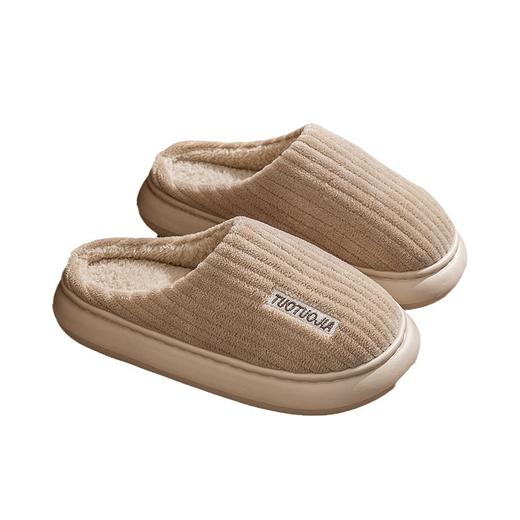 【毛茸茸，暖乎乎~】新款秋冬新款毛绒棉拖鞋 女室内家居厚底防滑保暖月子棉鞋 室内保暖居家外穿棉拖鞋-QQ 商品图4