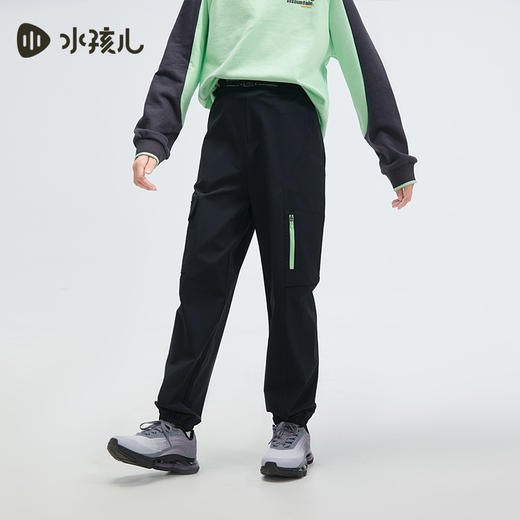 水孩儿童装2024秋冬新款儿童运动裤男童高弹力舒适长裤女童纯色简约裤子 商品图2
