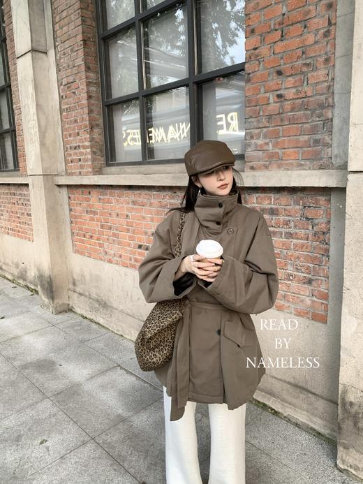 Read Nameless /独家英伦天丝棉加棉风衣+华夫格厚绒裤白色 2024/10/19 商品图3