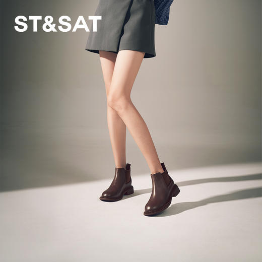 星期六舒适圆头百搭切尔西短靴SSC4116208 商品图5