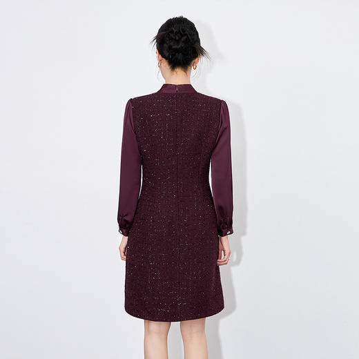 【高货wl】全新升级【铂金会员358/天猫479/差价121】(90626) 洛诗琳法式小香系带连衣裙子秋装洋气高贵遮肚显瘦裙子 商品图4