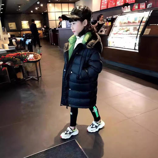 【加厚鸭绒填充，保暖效果更胜一筹~】儿童韩版羽绒服 女童男童中长款过膝 中小童大童宝宝加厚白鸭绒童装-QQ 商品图2