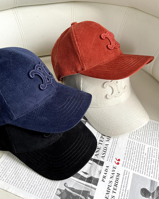 现货 THS 10.21-无 塞林 凯旋门贴布logo棒球帽 灯芯绒材质太阳帽棒球帽 4色 CN186 商品图1