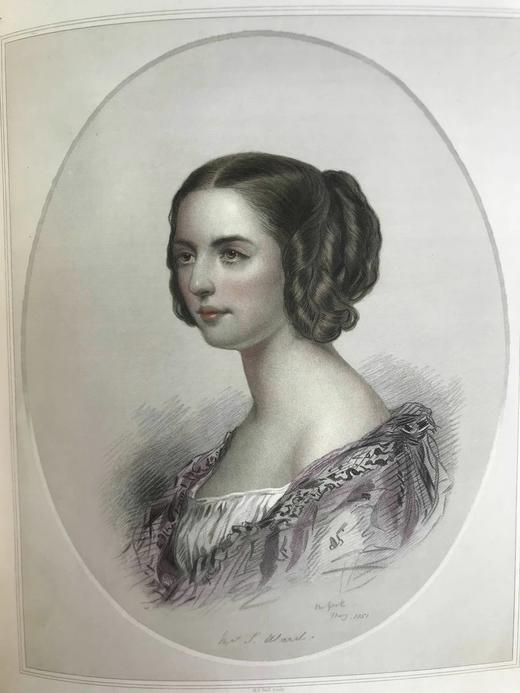 1852年 科克兰德夫人《家居丽人之书》 12幅彩色肖像插图 全真皮精装大16开 商品图11