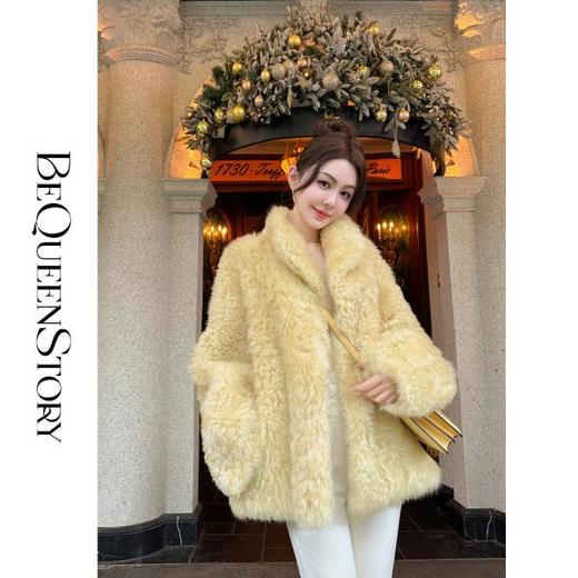 余潇潇【冬日童话】重工高级感托斯卡纳羊皮毛一体立领皮草外套 商品图0
