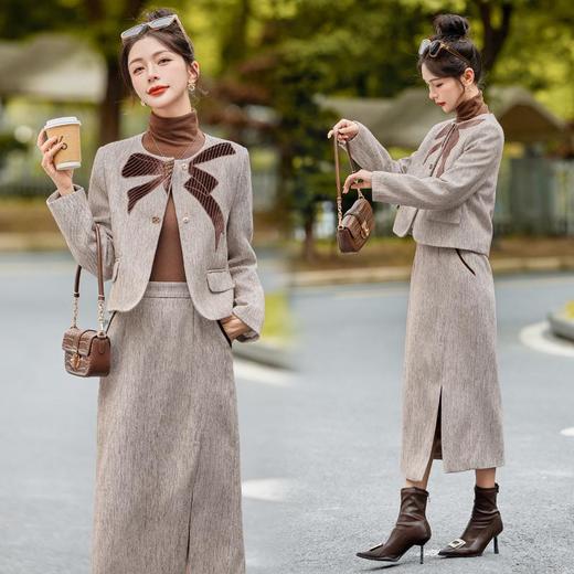 法式小香风套装，羽绒内胆气质名媛显瘦气质两件套YJLY1369A 商品图3