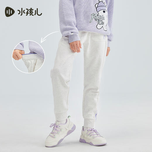 水孩儿童装2024秋季女童裤子中大童针织柔软舒适透气时尚保暖高弹 商品图3
